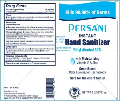 Label (Persani Instant Hand Sanitizer 6oz L)